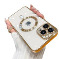 Capa Indução Luxo Magsafe Iphone 12 13 14 15 Pro e Pro Max Com Proteção de Camera